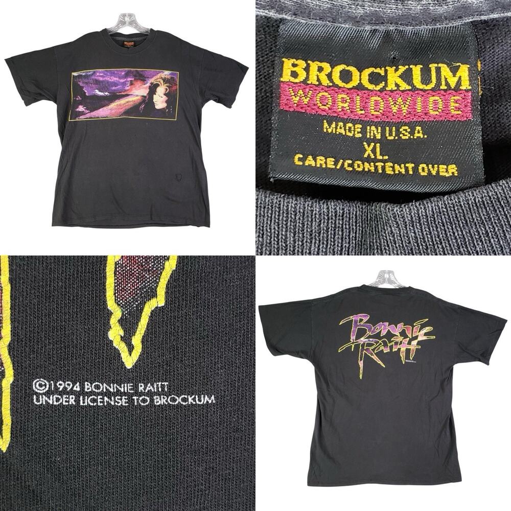 Vintage BONNIE RAITT Graphic T Shirt Single Stitch Men's L/XL Brockum Group Y2K